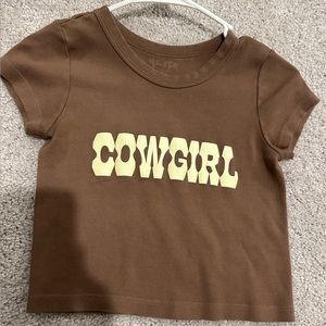 Brandy Melville brown mini tee